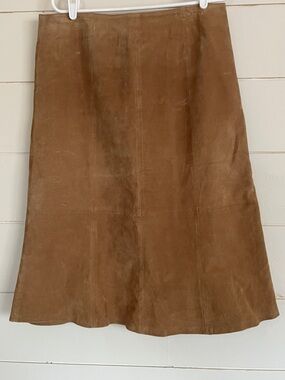 Vintage Classic Brown Suede A-Line Skirt